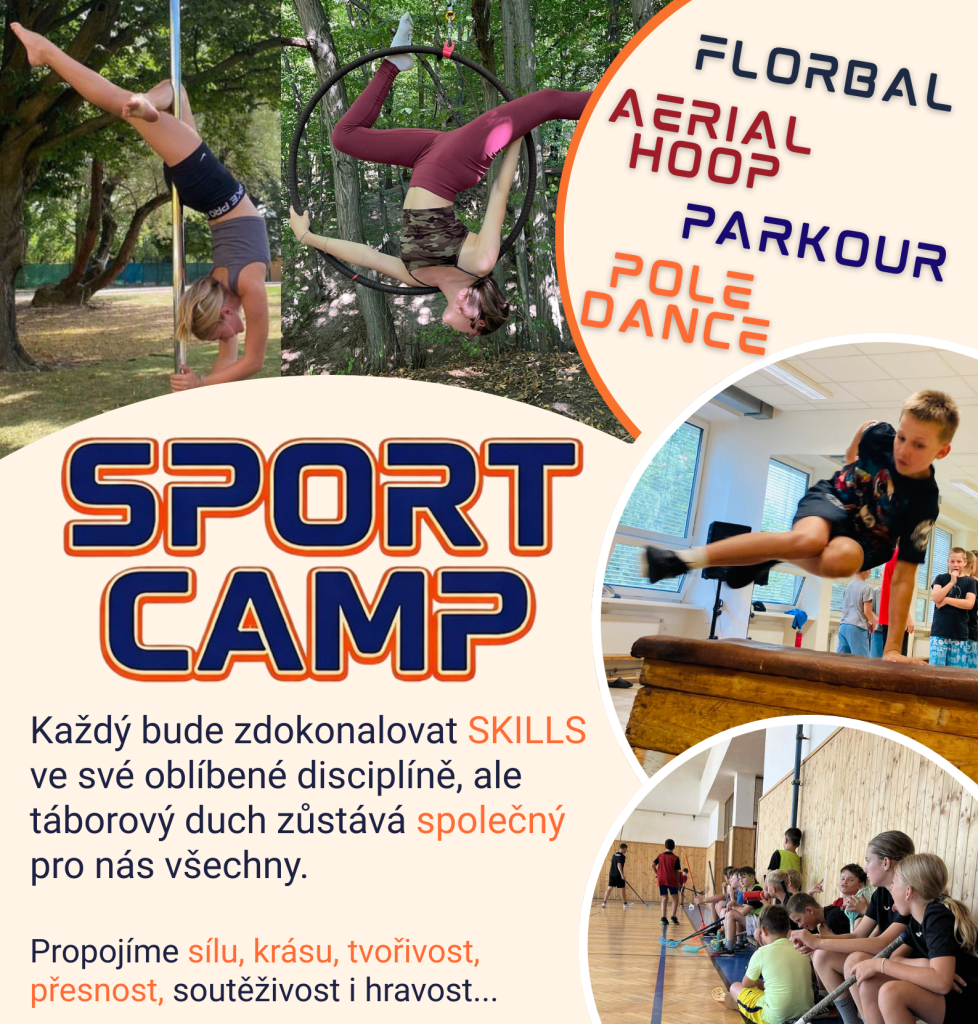 SPORT CAMP - florbal, parkour, pole dance, aerial hoop