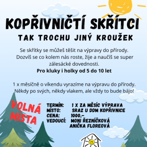 VOLNÁ MÍSTA V KROUŽKU SKŘÍTCI