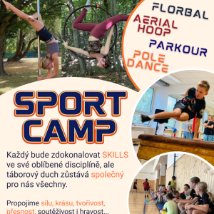 SPORT CAMP - florbal, parkour, pole dance, aerial hoop