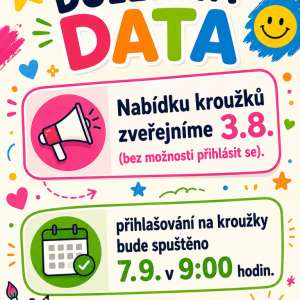 DŮLEŽITÁ DATA u nás v domečku